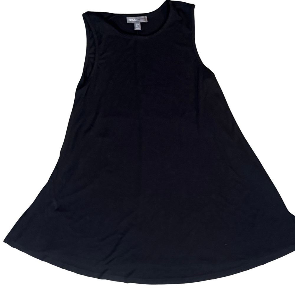 Donna Ricco Black Sleeveless A-Line Dress